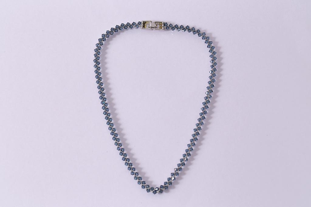 フランス　BALMAIN(バルマン)　大人の雰囲気漂うブルーのアクセサリーセット(イヤリング、ネックレス)(R-041790)