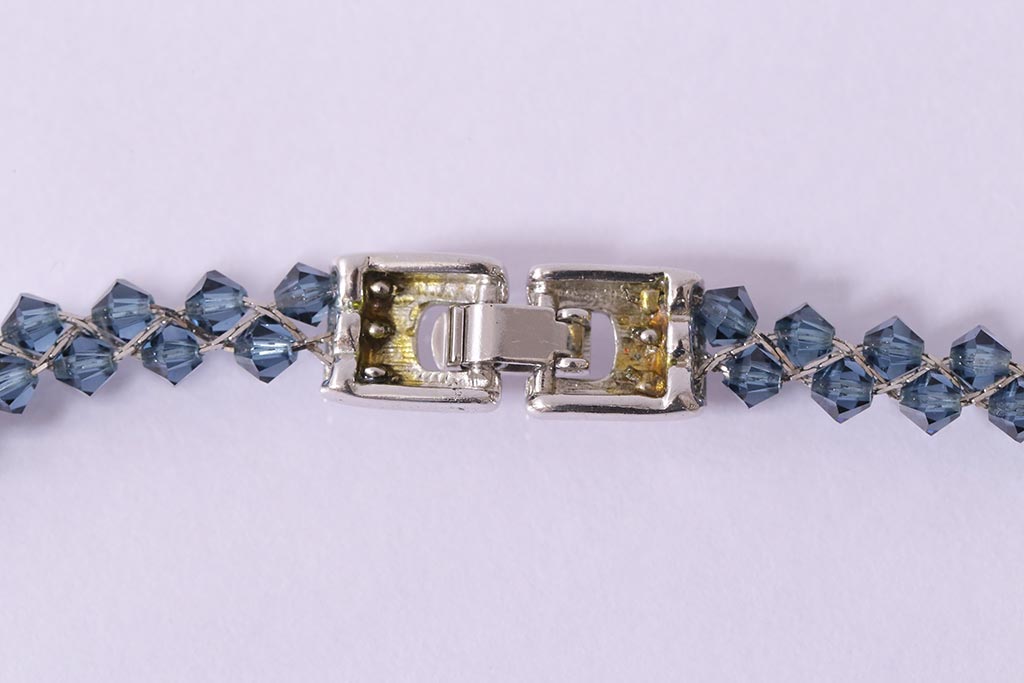 フランス　BALMAIN(バルマン)　大人の雰囲気漂うブルーのアクセサリーセット(イヤリング、ネックレス)(R-041790)