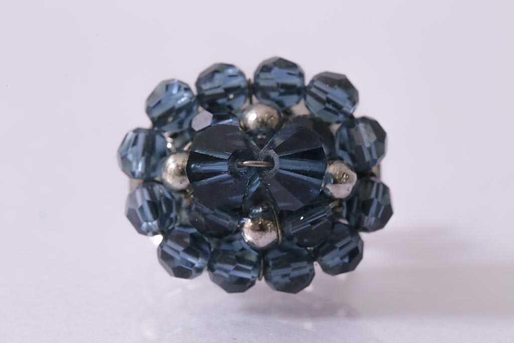 フランス　BALMAIN(バルマン)　大人の雰囲気漂うブルーのアクセサリーセット(イヤリング、ネックレス)(R-041790)
