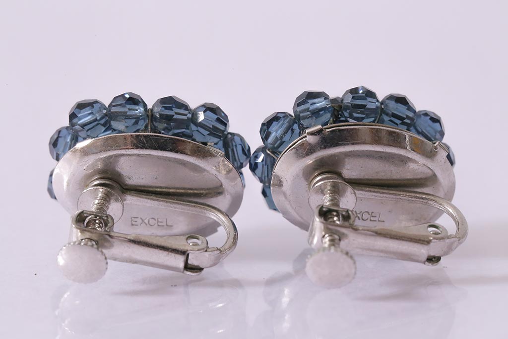 フランス　BALMAIN(バルマン)　大人の雰囲気漂うブルーのアクセサリーセット(イヤリング、ネックレス)(R-041790)