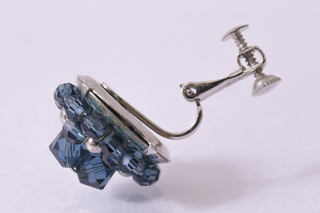 フランス　BALMAIN(バルマン)　大人の雰囲気漂うブルーのアクセサリーセット(イヤリング、ネックレス)(R-041790)