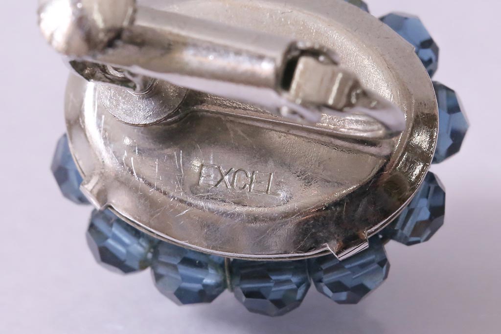 フランス　BALMAIN(バルマン)　大人の雰囲気漂うブルーのアクセサリーセット(イヤリング、ネックレス)(R-041790)