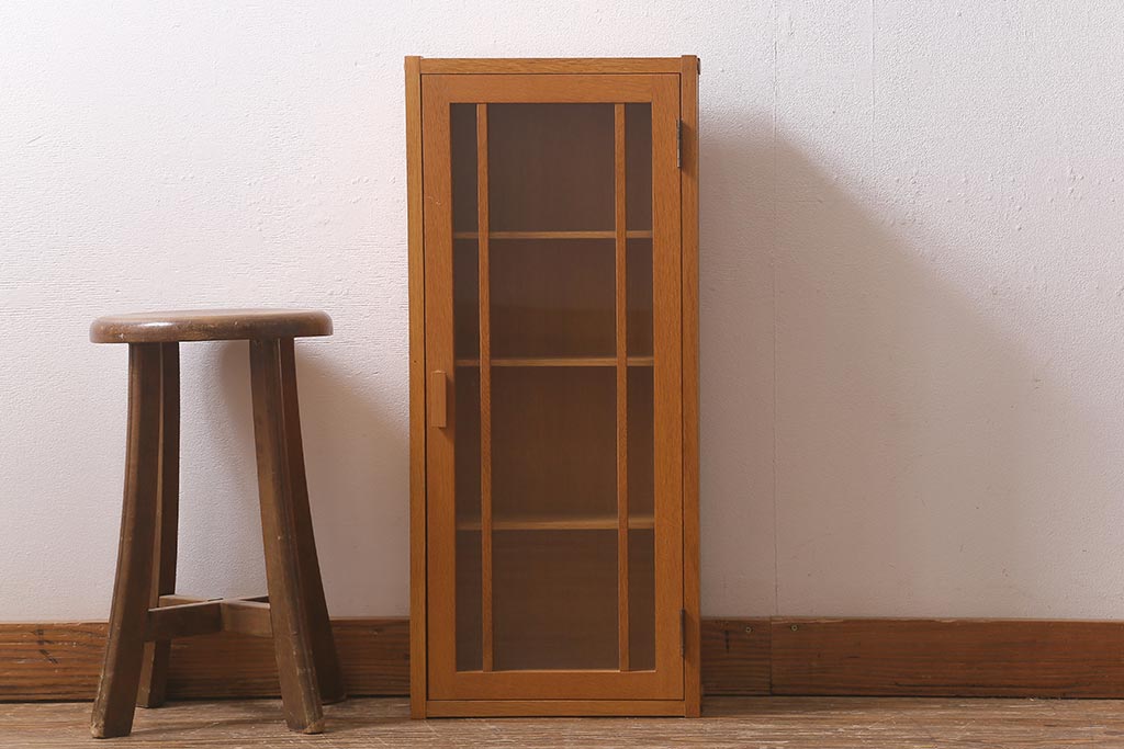 在庫未使用品　IDC大塚家具　川股家具工房　シンプルなウォールキャビネット(壁掛け戸棚)(定価約8万円)(R-041840)