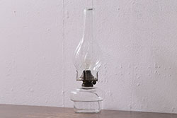 アンティーク照明　昭和初期　オイルランプリメイク　気泡ガラスが趣のある空間を演出するレトロなテーブルランプ(スタンドライト、卓上照明)(R-041941)