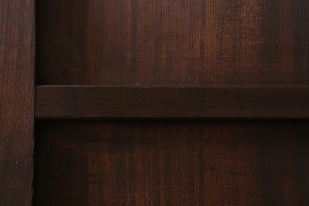 アンティーク建具　和製アンティーク　明治大正期　濃淡のある木の色味が味わい深い板戸2枚セット(帯戸、建具)(R-041946)