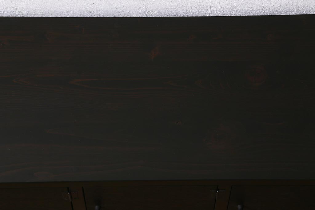ラフジュ工房オリジナル　古材リメイク　落ち着いた色合いの扉付きマス目棚・右開き(収納棚、ロッカー、下駄箱)(R-042005)