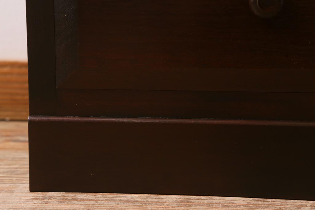 中古　松本民芸家具　小物収納におすすめのスリムな6段チェスト(引き出し、整理タンス)(R-042006)
