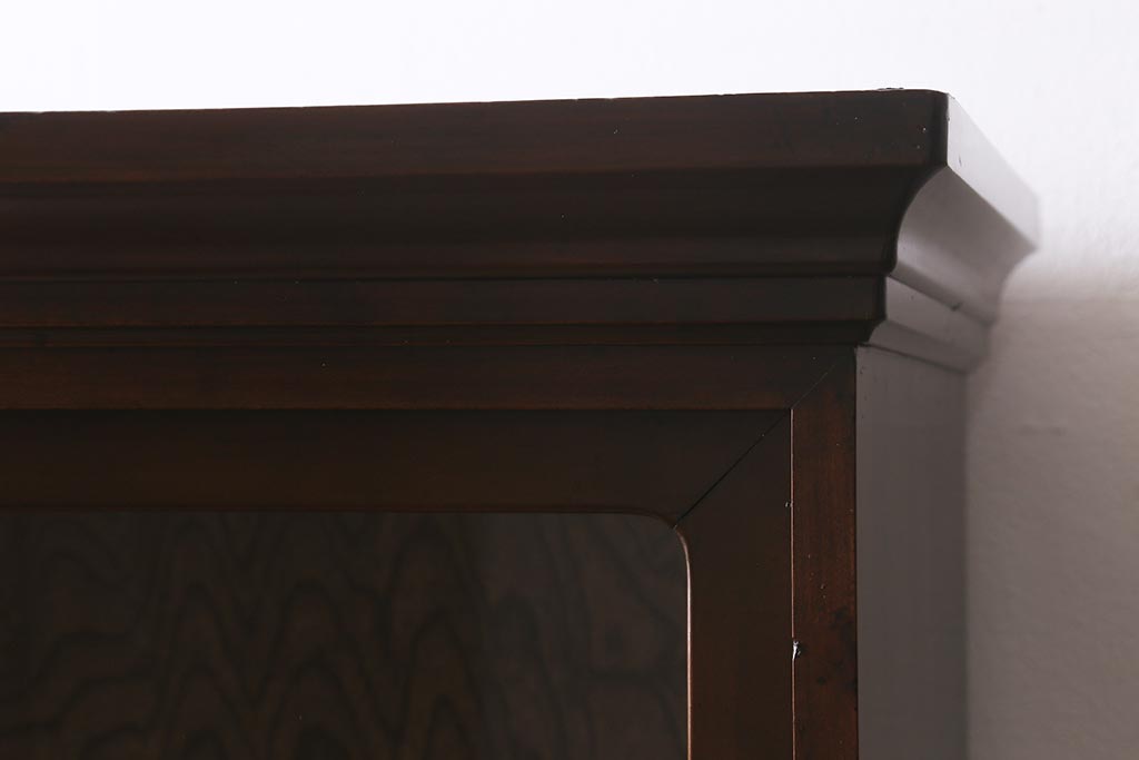 和製アンティーク　昭和初期　楓材　シックな色合いのレトロモダンな重ね戸棚(収納棚、飾り棚、食器棚、カップボード)(R-042010)