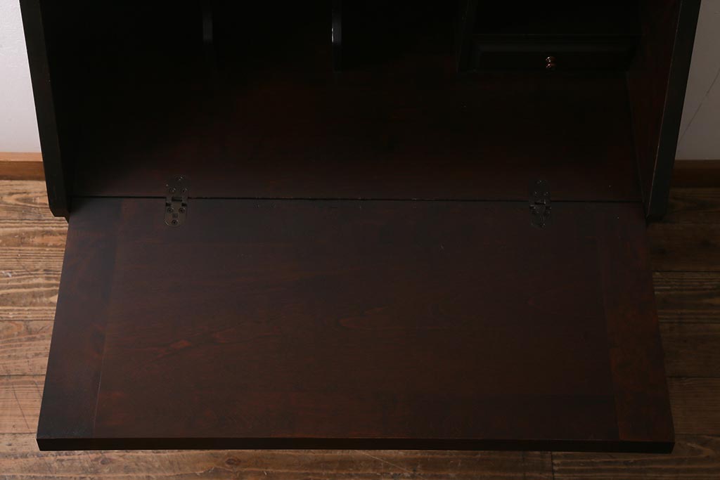 中古　北海道民芸家具　上質な作りが魅力のライティングビューロー(机、引き出し)(定価約34万円)(R-042012)