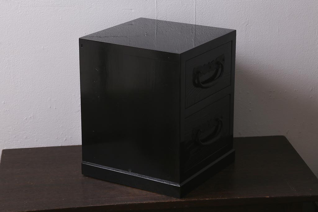 ラフジュ工房オリジナル　古金具リメイク　前板栗材　ヒノキ材　シックな雰囲気漂う小引き出し(小物収納、卓上収納)(R-042016)