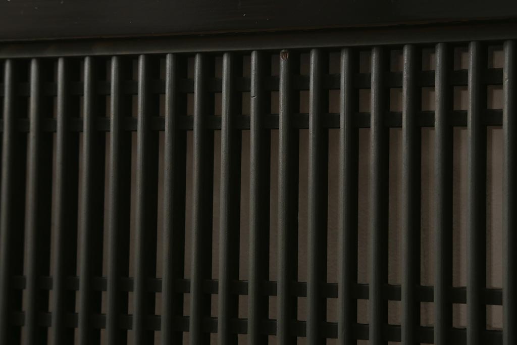 アンティーク建具　昭和初期　繊細に並んだ細い桟が目を引く筬欄間(オサランマ、明り取り、建具)(R-042019)