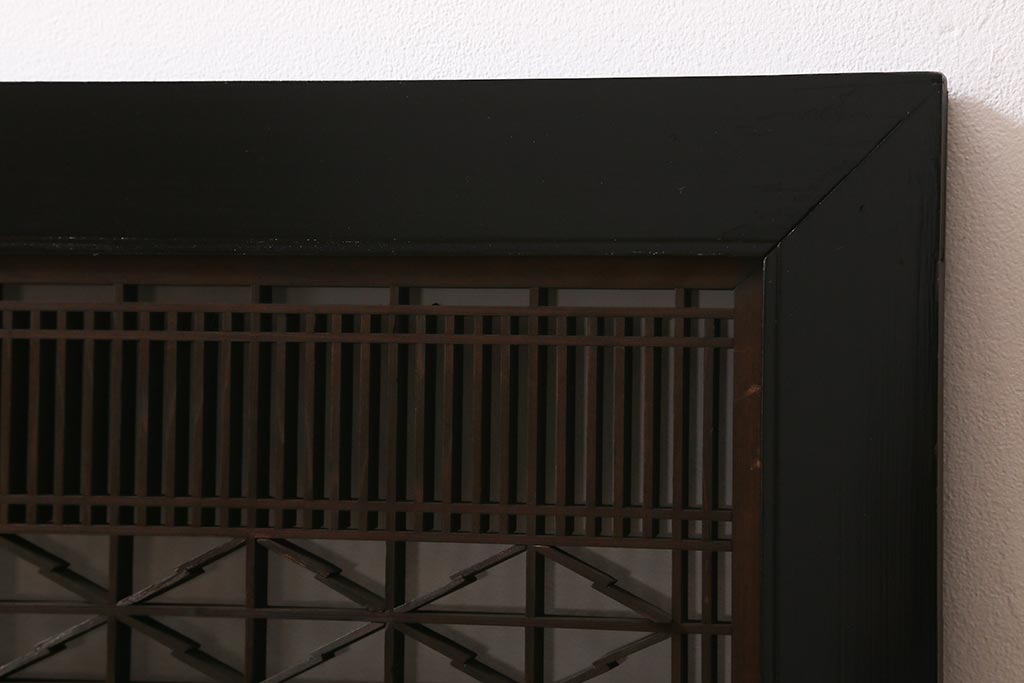 アンティーク建具　片面ガラス　繊細な組子と太い框が和の空間を彩る欄間(明かり取り、明り取り)(R-042023)