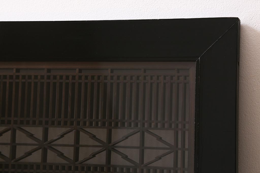 アンティーク建具　片面ガラス　繊細な組子と太い框が和の空間を彩る欄間(明かり取り、明り取り)(R-042023)