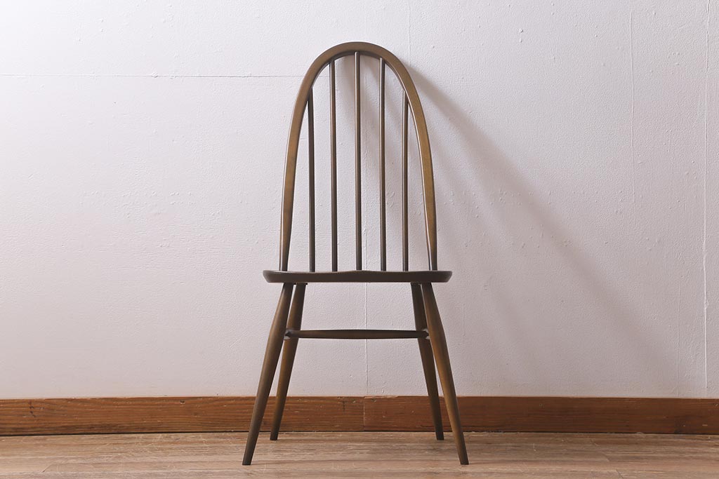 ヴィンテージ家具　イギリスビンテージ　ERCOL(アーコール)　美しく丈夫な作りが魅力的なクエーカーチェア(ダイニングチェア、椅子、ウィンザーチェア、ウインザーチェア)(R-042033)