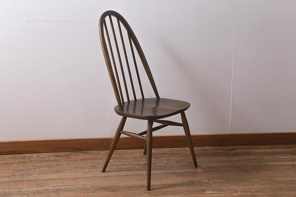 ヴィンテージ家具　イギリスビンテージ　ERCOL(アーコール)　美しく丈夫な作りが魅力的なクエーカーチェア(ダイニングチェア、椅子、ウィンザーチェア、ウインザーチェア)(R-042033)