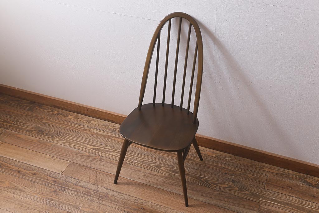 ヴィンテージ家具　イギリスビンテージ　ERCOL(アーコール)　美しく丈夫な作りが魅力的なクエーカーチェア(ダイニングチェア、椅子、ウィンザーチェア、ウインザーチェア)(R-042033)