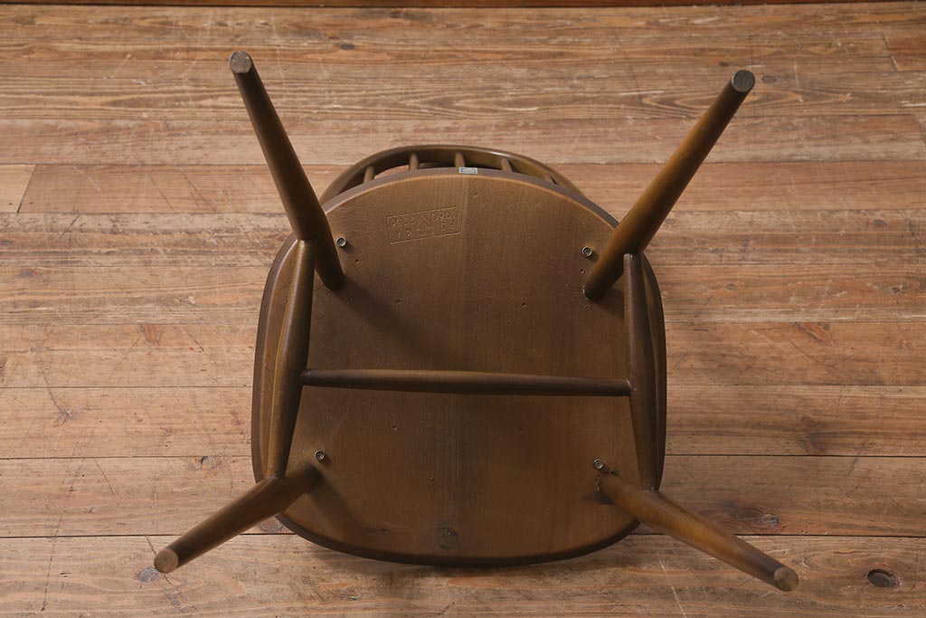 ヴィンテージ家具　イギリスビンテージ　ERCOL(アーコール)　美しく丈夫な作りが魅力的なクエーカーチェア(ダイニングチェア、椅子、ウィンザーチェア、ウインザーチェア)(R-042033)