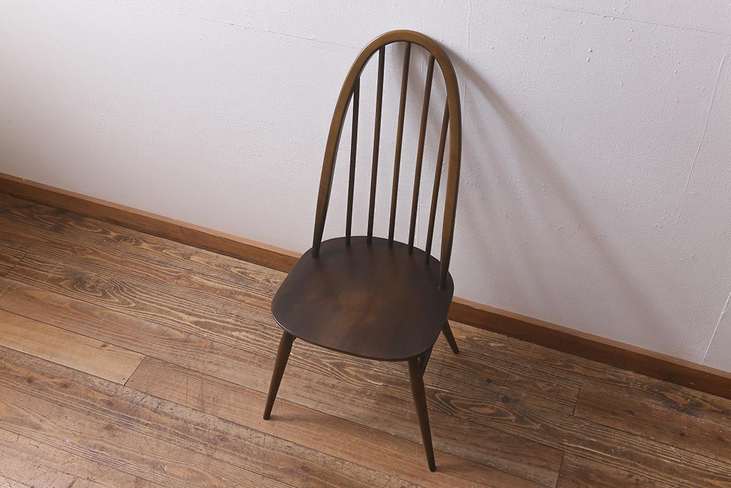 ヴィンテージ家具　イギリスビンテージ　ERCOL(アーコール)　美しく丈夫な作りが魅力的なクエーカーチェア(ダイニングチェア、椅子、ウィンザーチェア、ウインザーチェア)(R-042034)