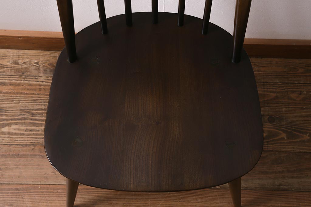 ヴィンテージ家具　イギリスビンテージ　ERCOL(アーコール)　美しく丈夫な作りが魅力的なクエーカーチェア(ダイニングチェア、椅子、ウィンザーチェア、ウインザーチェア)(R-042034)