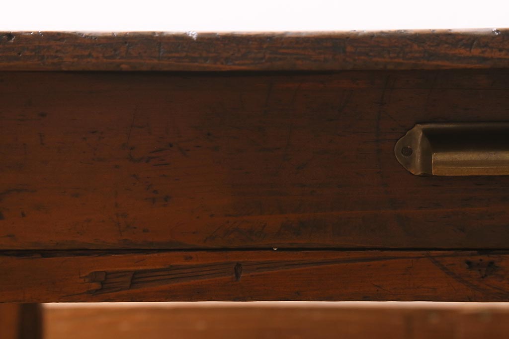 アンティーク家具　和製アンティーク　昭和初期　使い込まれた風合いが味わい深い文机(座机、ローテーブル、座卓、センターテーブル)(R-042046)