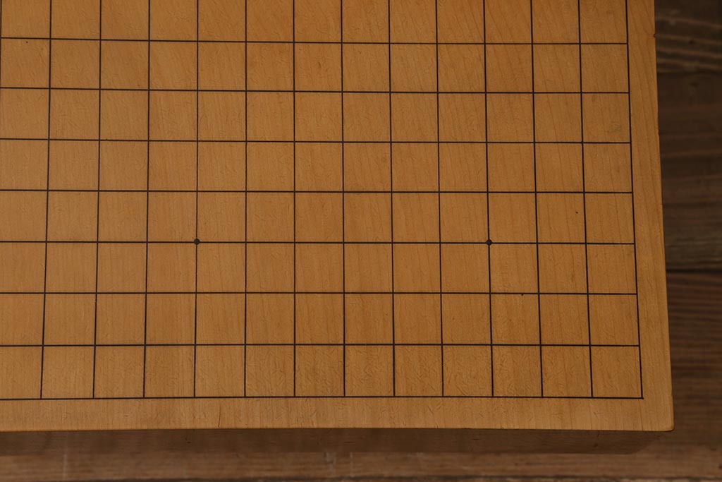 アンティーク雑貨　昭和中期　覆い付き　3寸5分　足付碁盤(囲碁盤、花台、飾り台)(R-042050)