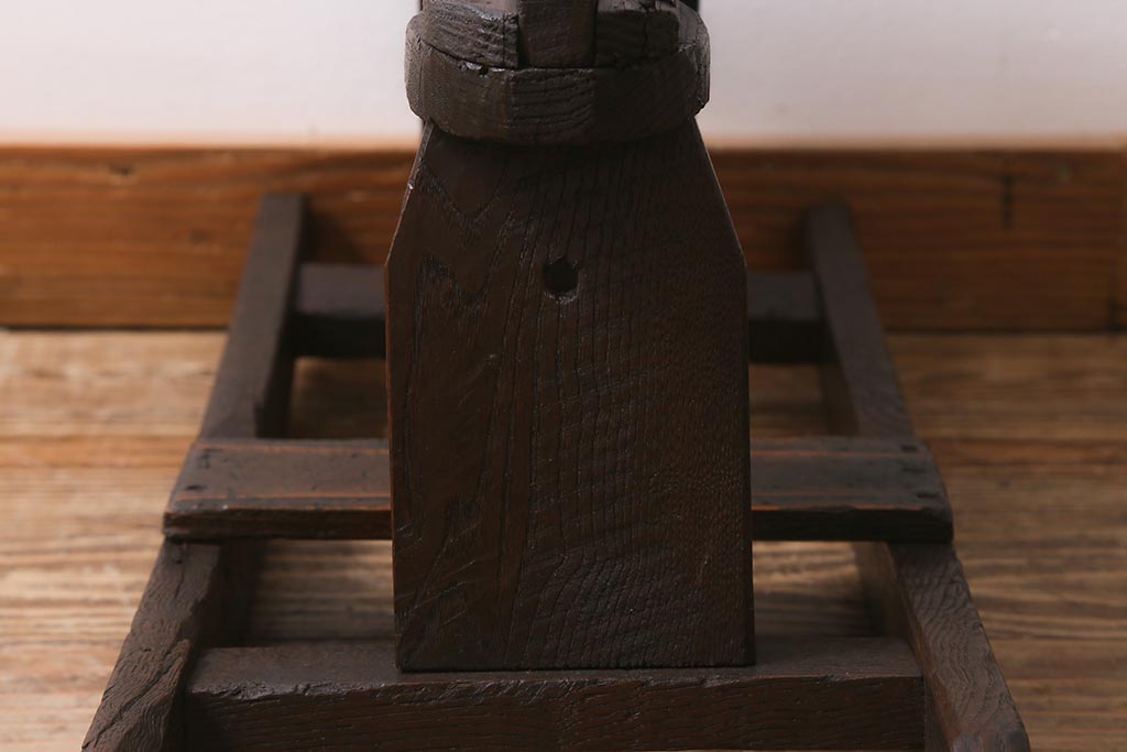 アンティーク雑貨　明治大正期　会津　栗材　趣溢れる木馬(そり)(R-042085)