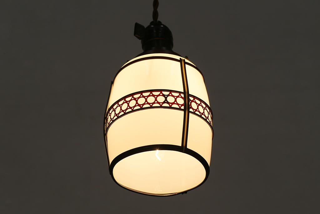 アンティーク照明　昭和初期　和の雰囲気漂う天井照明(吊り下げ照明、ペンダントライト)(R-042097)
