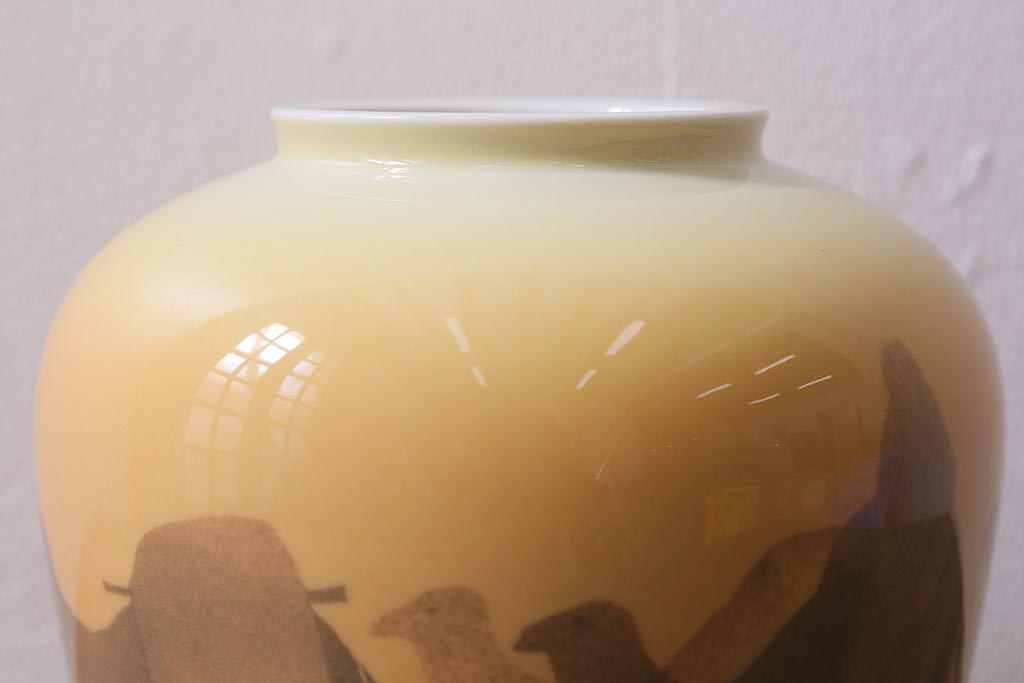 アンティーク雑貨　深川製磁　宮内庁御用達　ラクダ文様の花瓶(有田焼、花器)(R-042117)