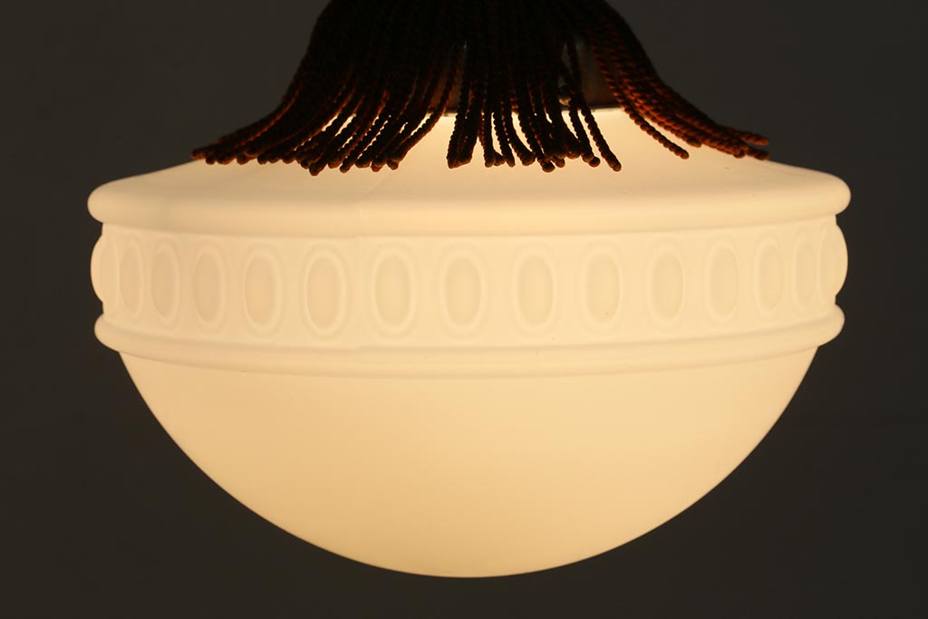 アンティーク照明　昭和初期　品のあるタッセル(飾り房)付きの吊り下げ照明(天井照明、ペンダントライト)(R-042140)
