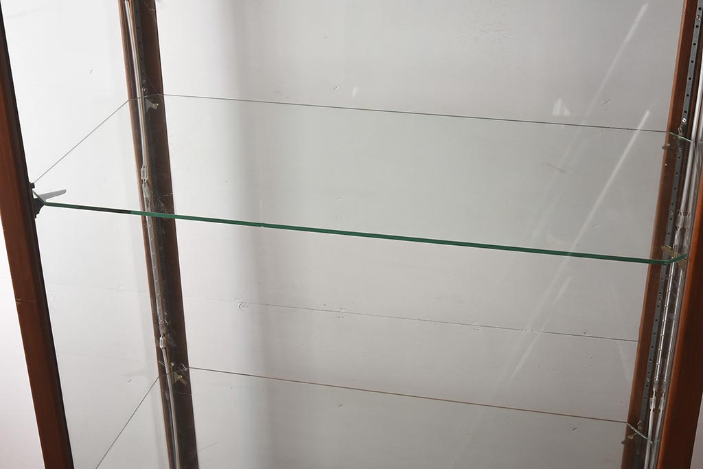 ヴィンテージ家具　イギリスビンテージ　マホガニー材　シンプルな縦型ガラスケース(ショーケース、陳列棚、飾り棚)(R-042158)