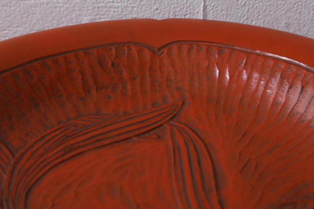アンティーク雑貨　昭和初期　鎌倉彫　菓子皿　銘名皿7枚(漆器)(R-042180)