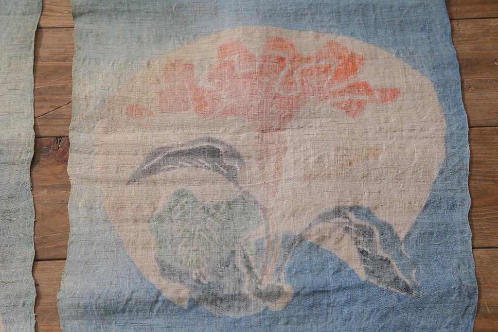大正昭和初期　古い麻暖簾(のれん、古布)(R-042194)