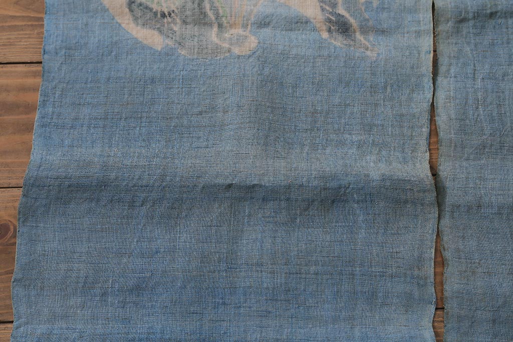 大正昭和初期　古い麻暖簾(のれん、古布)(R-042194)
