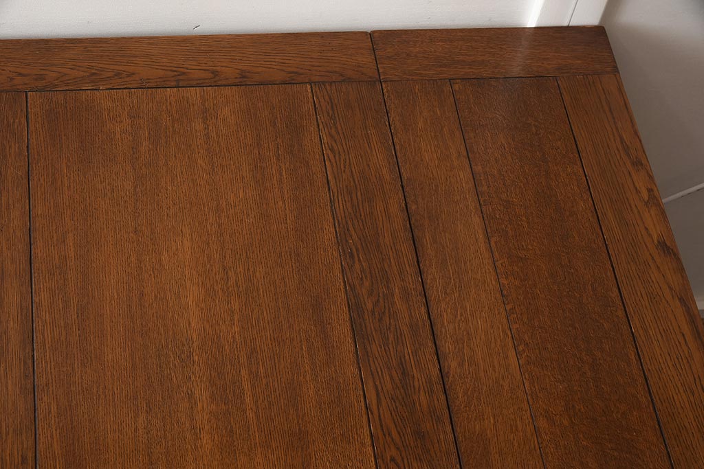 アンティーク家具　イギリスアンティーク　シンプルなバルボスレッグのドローリーフテーブル(エクステンションテーブル、ダイニングテーブル)(R-042216)