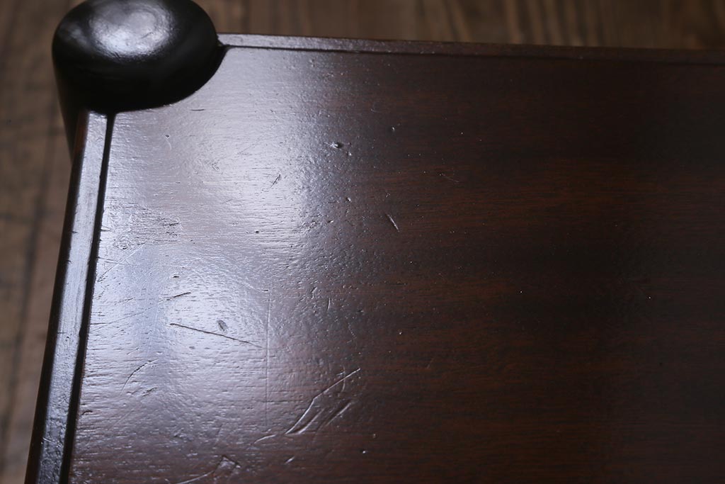中古　松本民芸家具　艶のある木肌が上品なラダーバックチェア(ダイニングチェア、板座、椅子)(R-042272)