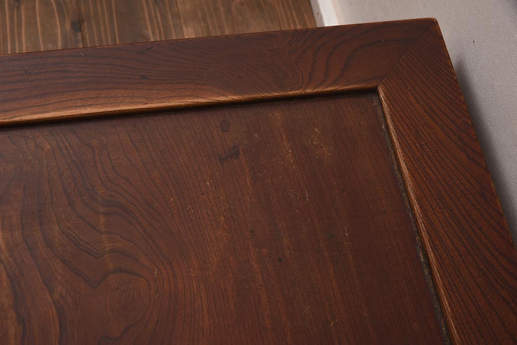 ビンテージ家具　天板一枚板　和空間を高める総ケヤキ材製の座卓(ローテーブル)(R-042288)