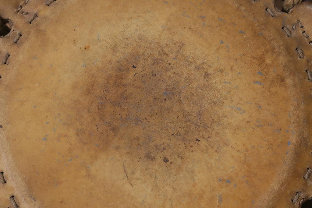 戦前　古い欅刳り貫き締め太鼓(ケヤキ太鼓、和太鼓、和楽器)(R-042297)