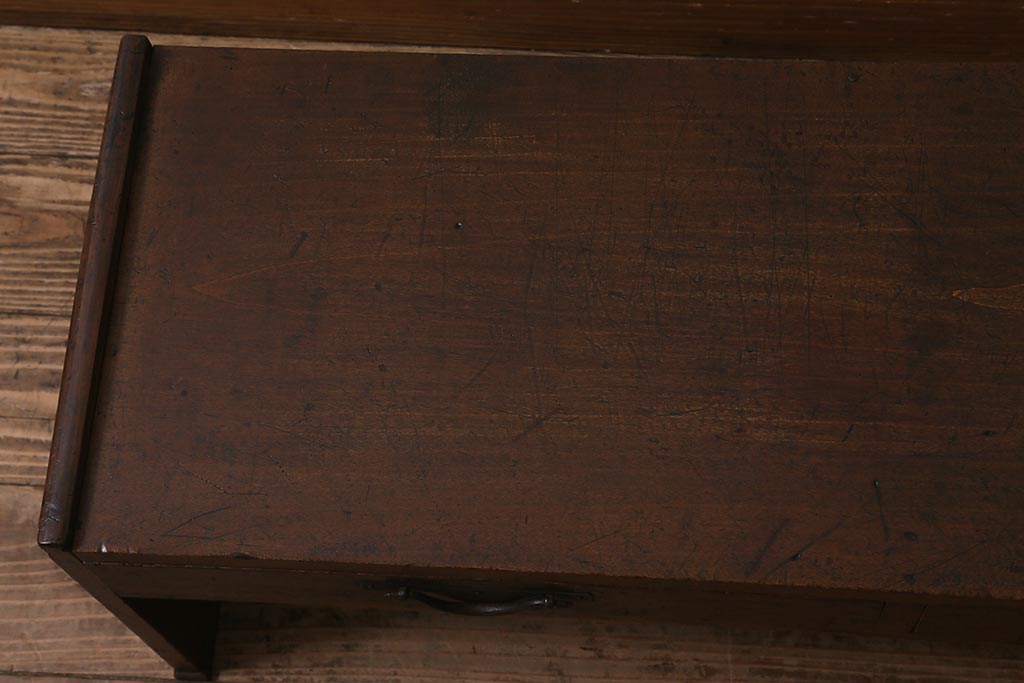 アンティーク家具　和製アンティーク　明治大正期　どこか懐かしさが漂う文机(座机、ローテーブル、引き出し、センターテーブル)(R-042299)