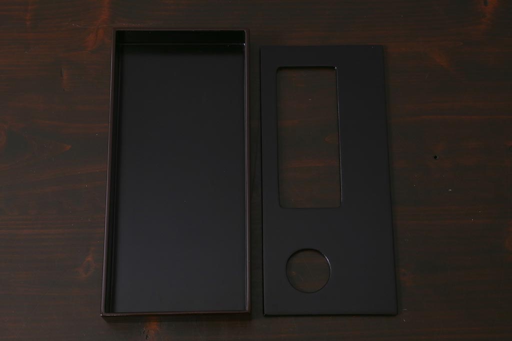 平安象彦　共箱　垣菊蒔絵　硯箱(木製漆器)(R-042359)