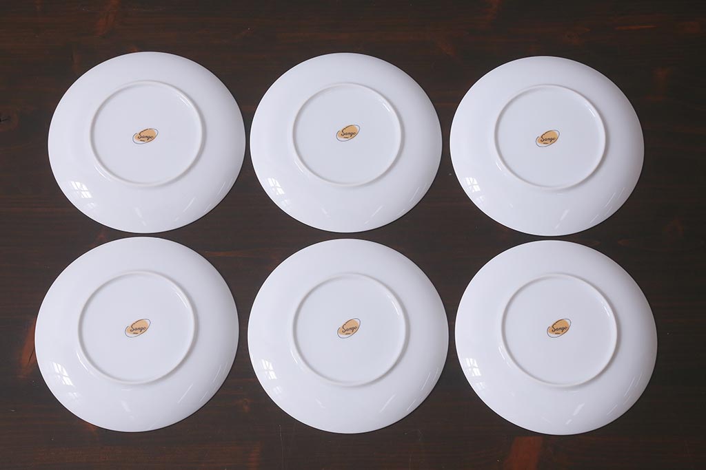 昭和レトロ　未使用　サンゴートーキ(三郷陶器)　陶器カップ&ソーサー6客(R-042360)