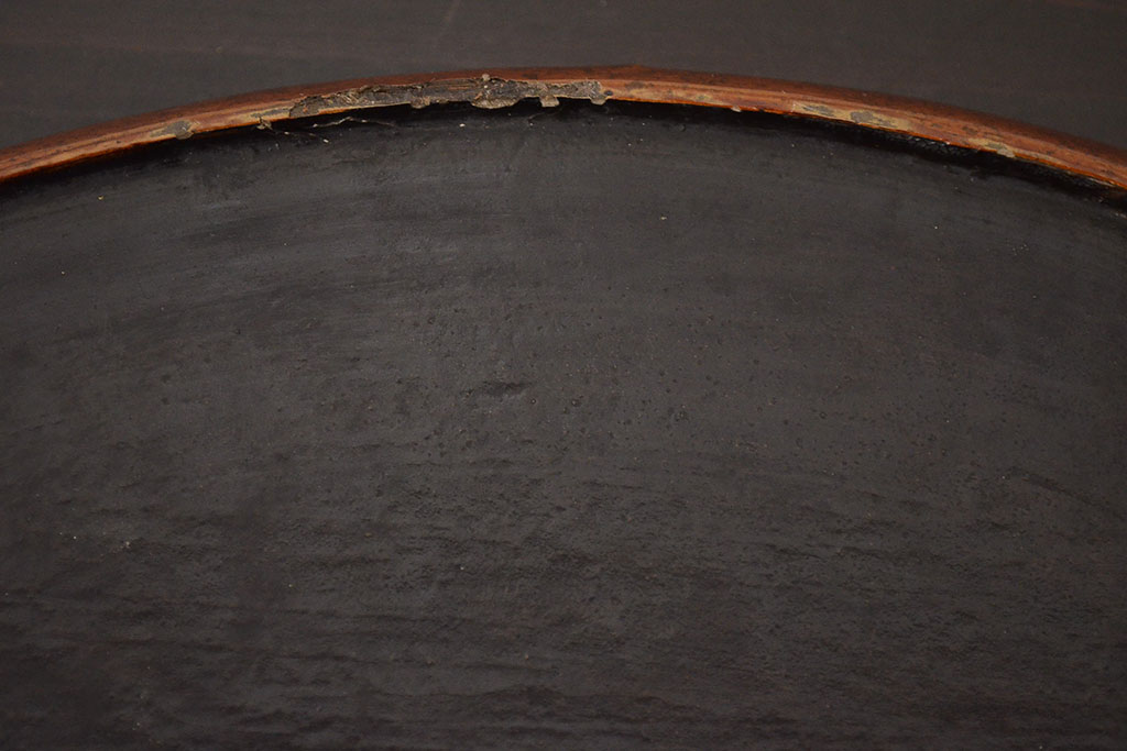 アンティーク雑貨　味の良い古い木製盆(李朝、時代物、漆器)(R-042411)