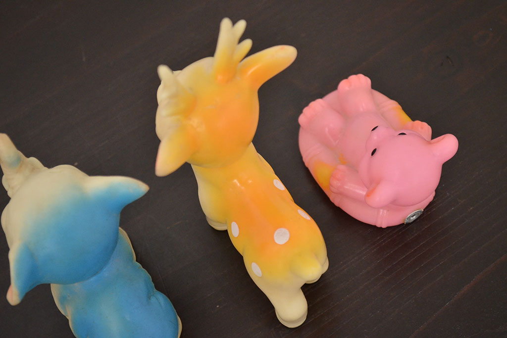 アンティーク雑貨 昭和レトロ ビンテージラバードール3点(馬、犬