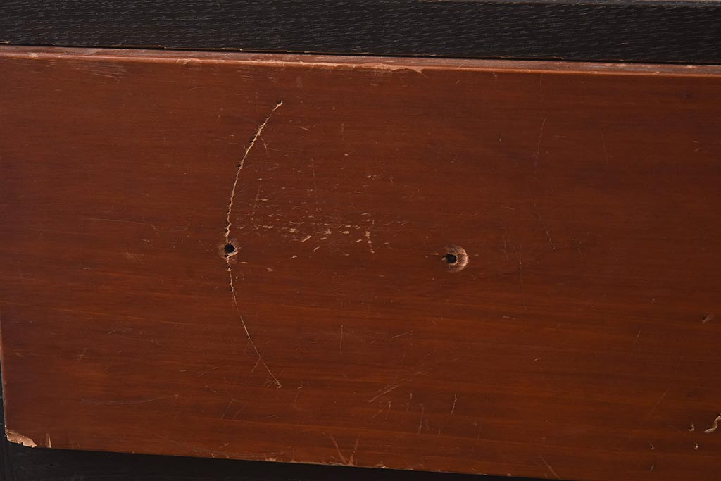 レトロ家具　すっきりとしたツートーンのチェスト(タンス、箪笥、引き出し)(R-042460)