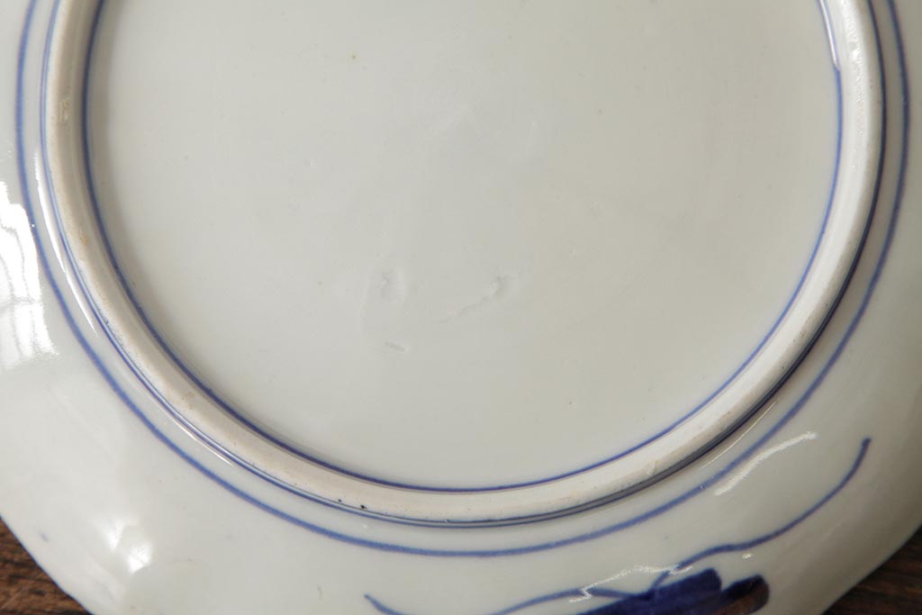 アンティーク雑貨　古民具・骨董　明治期　伊万里焼　色絵七寸皿2枚セット(和食器、中皿)(R-042466)