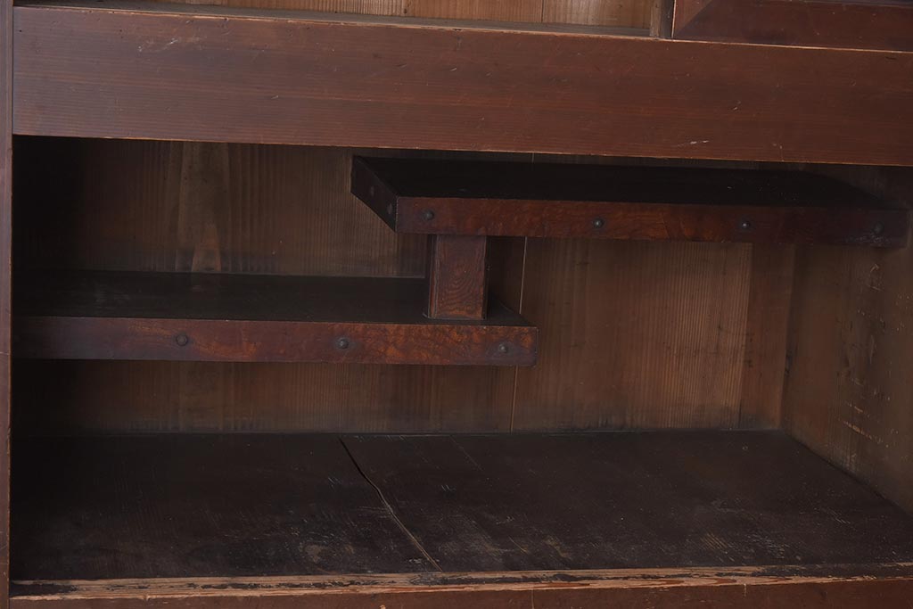 アンティーク家具 和製アンティーク 飾り棚付き! 四尺水屋箪笥(4