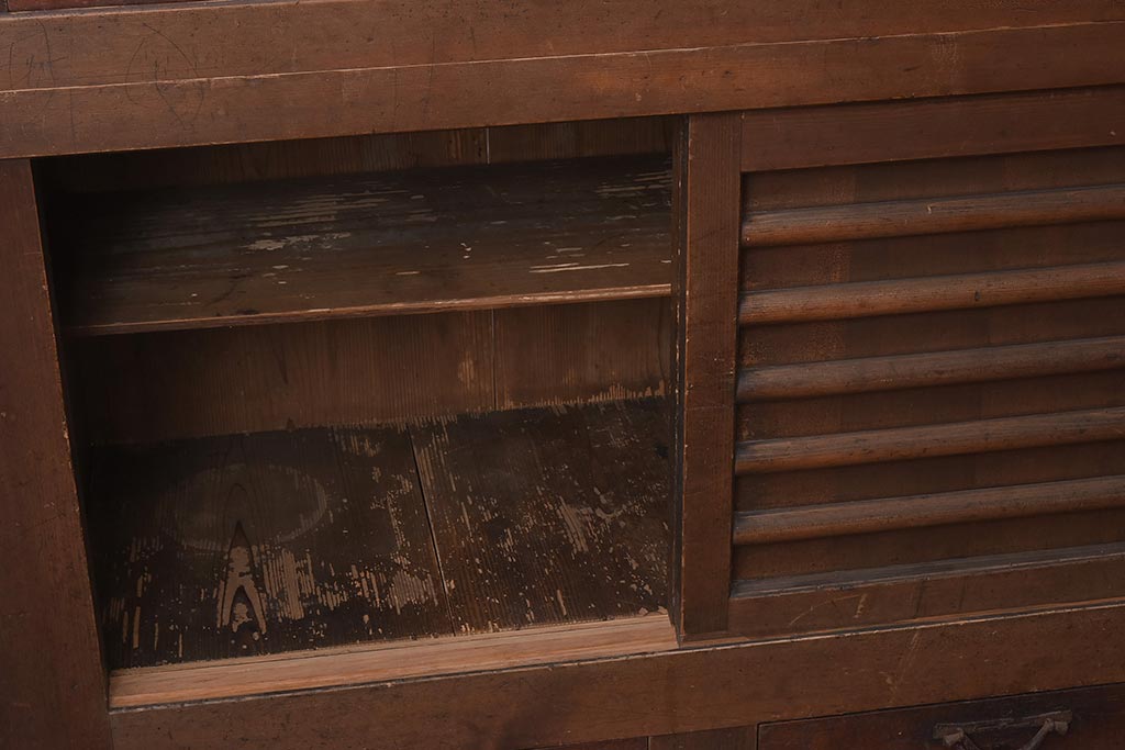 アンティーク家具 和製アンティーク 飾り棚付き! 四尺水屋箪笥(4