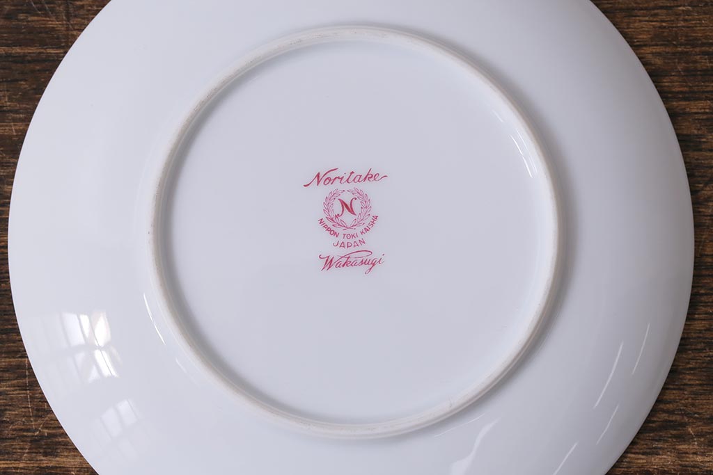 アンティーク雑貨　昭和レトロ　ノリタケ(Noritake)　若杉シリーズ　カップ&ソーサー5客(シュガーポット、シュガースプーン)(R-042570)