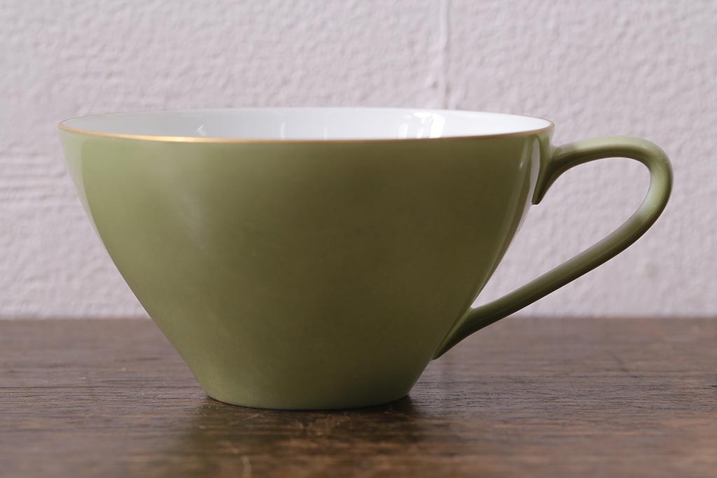 アンティーク雑貨　昭和レトロ　ノリタケ(Noritake)　若杉シリーズ　カップ&ソーサー5客(シュガーポット、シュガースプーン)(R-042570)