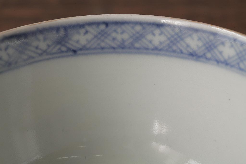 アンティーク雑貨　江戸期　古伊万里　色絵染付蓋茶碗2客セット(和食器)(R-042587)