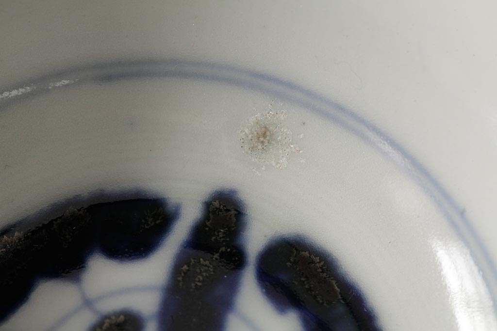 アンティーク雑貨　江戸期　古伊万里　色絵染付蓋茶碗2客セット(和食器)(R-042587)